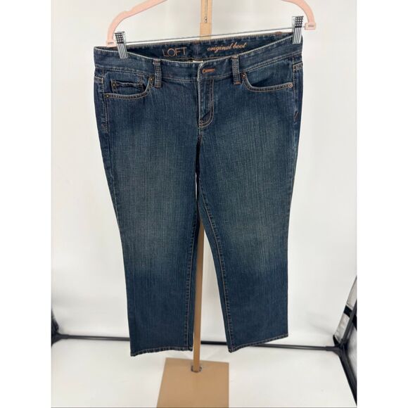 Loft Womens Original Boot Cut Jeans Size 10P Dark Wash Cotton Blend NWT FLAW - Picture 1 of 10
